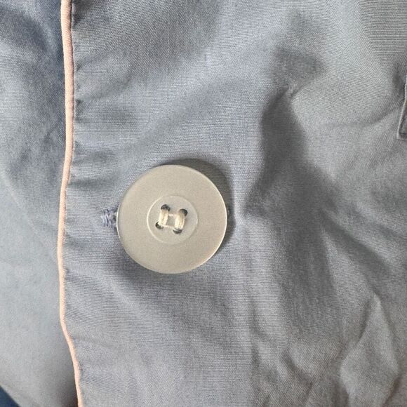 Christian Dior Shirt Mens M Blue Button Up Collared Long Sleeve Pajamas Vtg - Picture 6 of 10